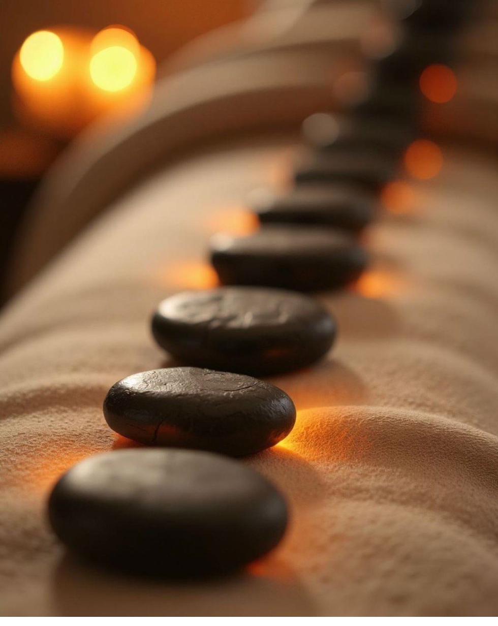 Spa candles and towels